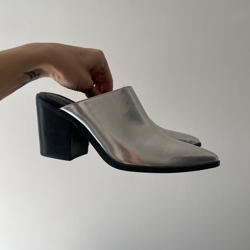 Urban Outfitters Silver Mules - Size 9